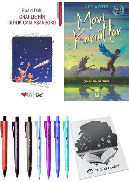 Mavi Kanatlar ve Charlie'nin Büyük Cam Asansörü 2'li Set - Kalem