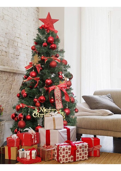 Yılbaşı Yeniyıl Christmas Çam Ağacı Kırmızı Süsü Cici Top 4 cm 6 modelleri