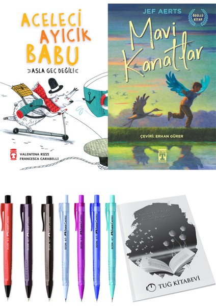 Mavi Kanatlar ve Aceleci Ayıcık Babu Asla Geç Değil 2'li Set - Kalem