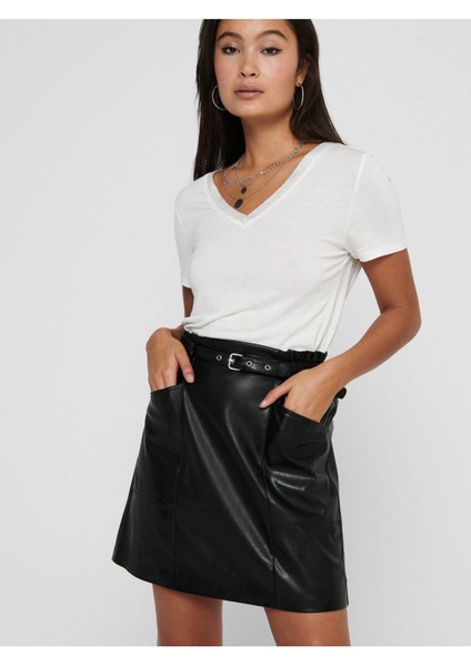 Onlheıdı Faux Leather Skırt Only Suni Deri Etek modelleri
