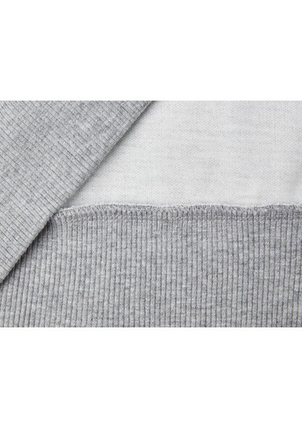 Erkek Çocuk Gri Melanj Sırt Çantası Baskılı Fermuarlı Dik Yaka Sweatshirt 5038 modelleri