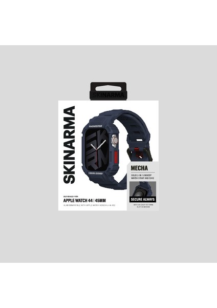 Apple Watch 7 45MM Uyumlu 2in1 Tpu Kasa Koruyuculu Silikon Kordon Mecha Lacivert fırsatları