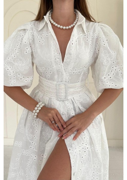 Balon Kollu Pileli Elbise modelleri