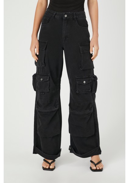 F21 High-Rise Kargo Jean Pantolon