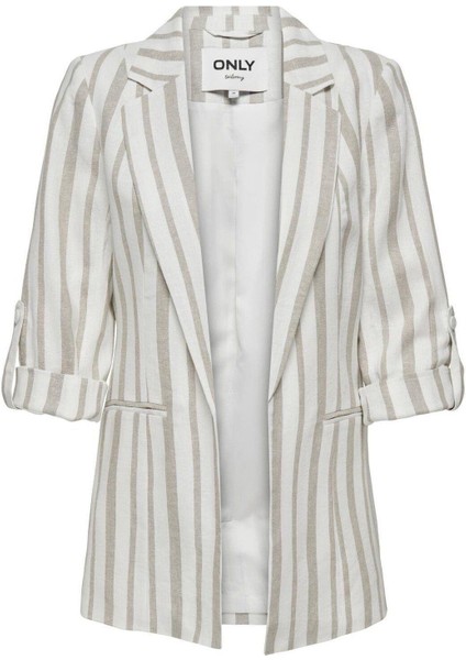 Onlkayle-Caro 3/4 Lınen Bl Blazer Tlr Keten Kadın Ceket