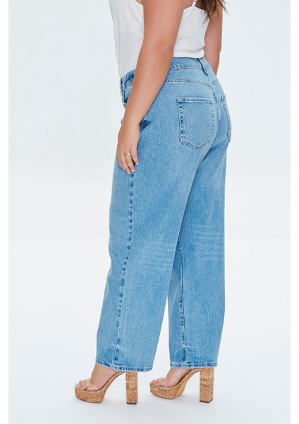 F21 Plus Size High-Rise Straight Jean Pantolon