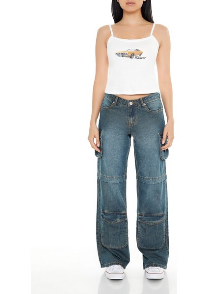 F21 Wide-Leg Kargo Jean Pantolon