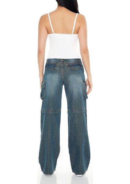 F21 Wide-Leg Kargo Jean Pantolon