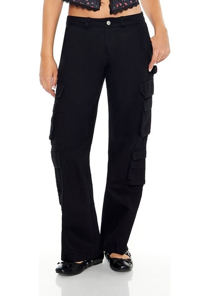 F21 Twill-Low-Rise Kargo Pantolon