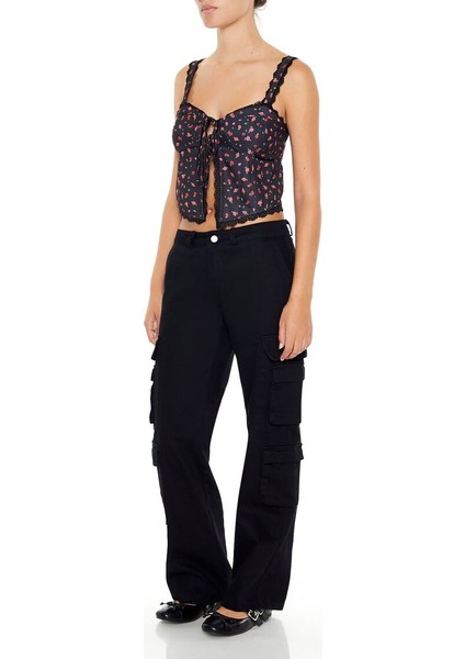 F21 Twill-Low-Rise Kargo Pantolon