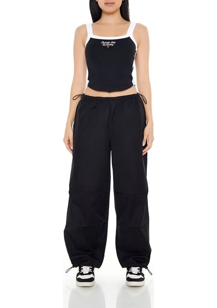 F21 Toggle Drawstring Paraşüt Pantolon