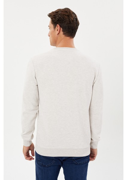Kadife Selanik Parça Desenli Bisiklet Yaka Sweatshirt- KS-1672 fırsatları