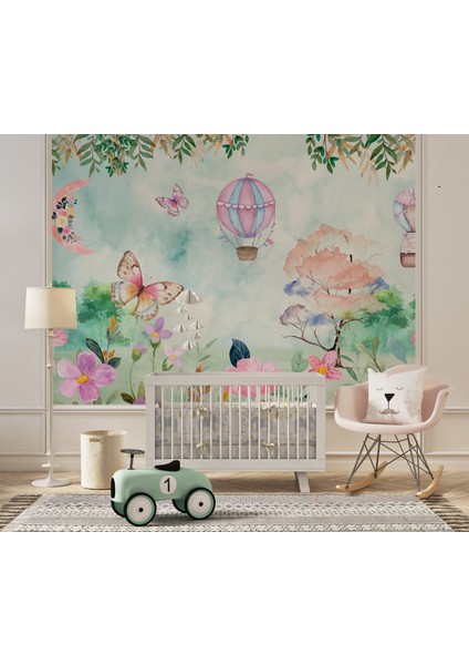 Kelebek Diyarı Renkli Temalı Çocuk Odası Duvar Kağıdı fiyatları