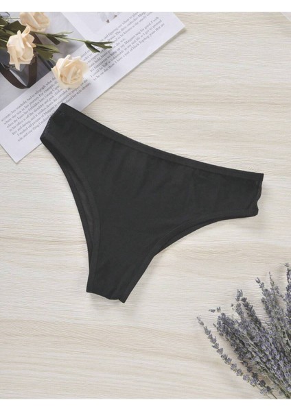 Nesef Alabilen Transparan Tül Siyah Renk Kadın Slip Külot