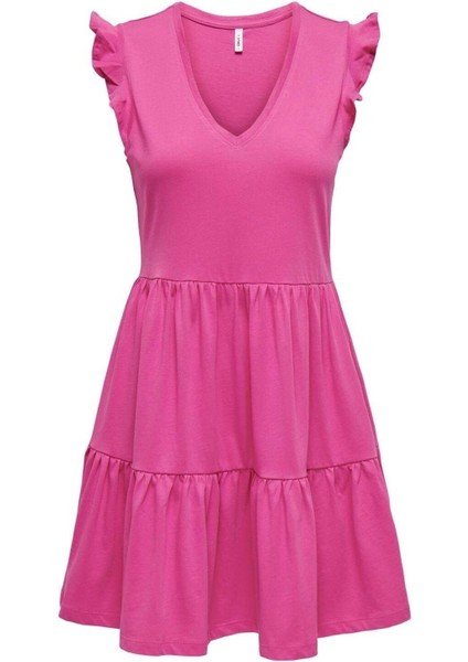 Onlmay Cap Sleev Frıl Dress Jrs %100 Organik Pamuk(Cotton)