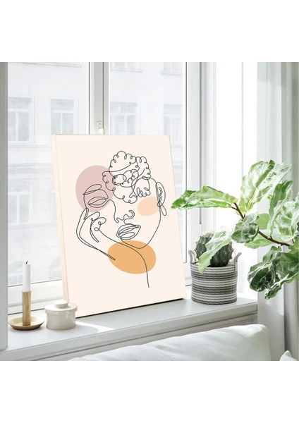 Kadın Çizgili Kanvas Tablo fiyatları