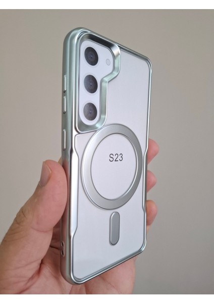 Samsung Galaxy S23 Kılıf Magsafe Şarj Özellikli Kamera Çıkıntılı Yanları Renkli Arkası Şeffaf modelleri
