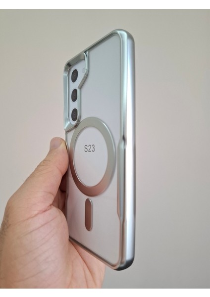 Samsung Galaxy S23 Kılıf Magsafe Şarj Özellikli Kamera Çıkıntılı Yanları Renkli Arkası Şeffaf fırsatları