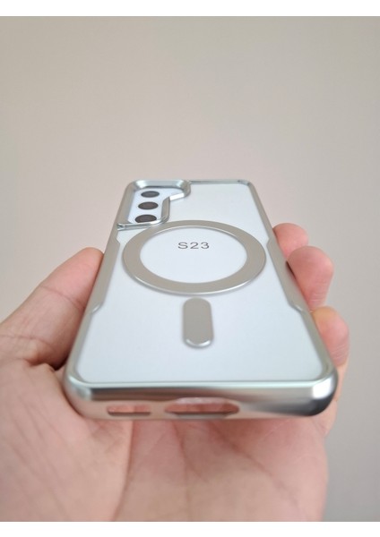 Samsung Galaxy S23 Kılıf Magsafe Şarj Özellikli Kamera Çıkıntılı Yanları Renkli Arkası Şeffaf indirimleri