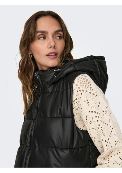 Onlnewanja Faux Leather Waıstcoat cc Otw Only Suni Deri Şişme Yelek fırsatları