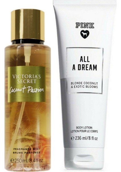 Coconut Passion & All A Dream Vücut Losyonu ve Spreyi 2'li Set