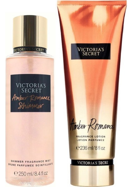 Amber Romance Shimmer & Amber Romance Vücut Losyonu ve Spreyi 2'li Set