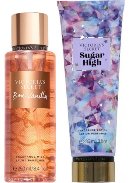 Bare Vanilla & Sugar High Vücut Losyonu ve Spreyi 2'li Set