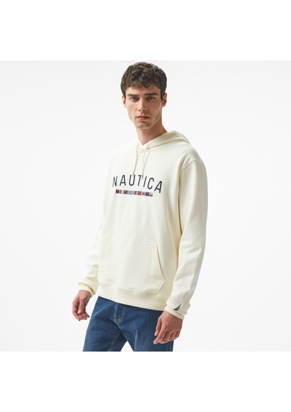 Erkek Beyaz Regular Fit Sweatshirt
