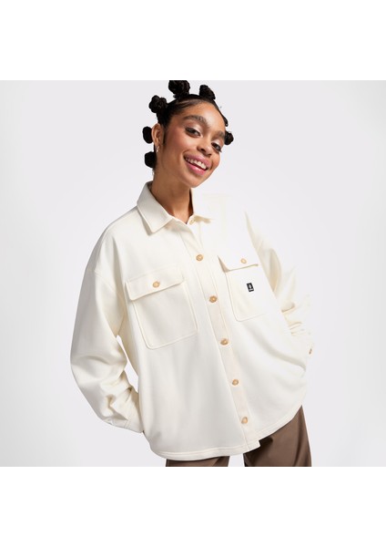 Active Utility Shirt Kadın Krem Gömlek