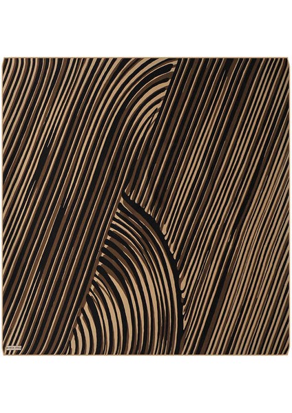 Kahverengi Illüzyon Desen Twill Ipek Eşarp