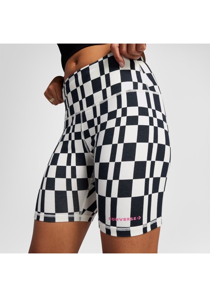 Checkered Desenli Kadın Siyah Tayt modelleri