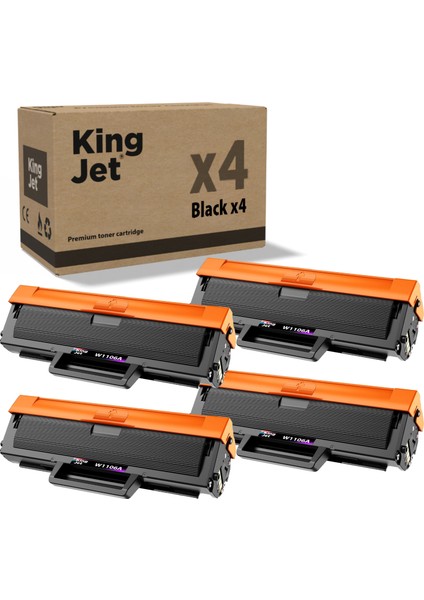 Kingjet® 106A / W1106A 4'lü Paket - Hp Uyumlu Çipli Muadil Toner