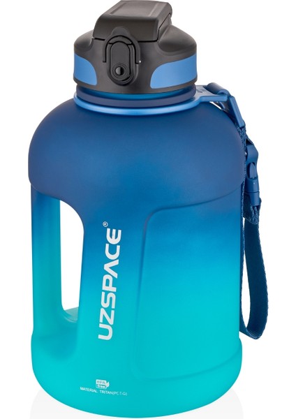 Pipetli Motivasyon Matarası 1700 ml Mega Büyük Boy Çift Renk 2 Farklı Renk