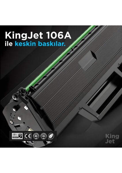 Kingjet® 106A / W1106A 2'li Paket - Hp Uyumlu Çipli Muadil Toner