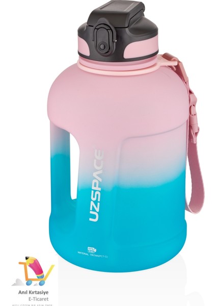 Pipetli Motivasyon Matarası 1700 ml Mega Büyük Boy Çift Renk 2 Farklı Renk