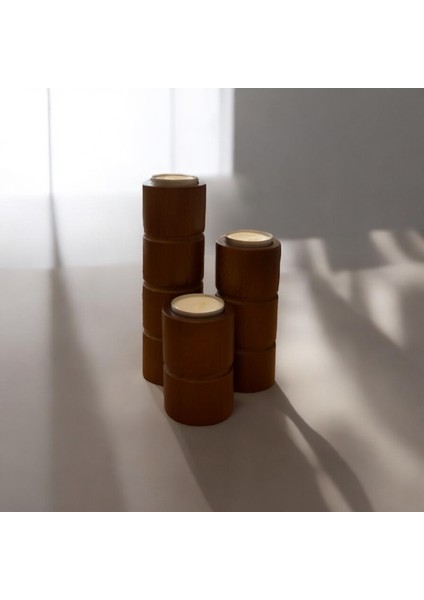 Silindir 3’lü Mumluk Kestane fiyatları