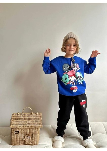 Erkek Çocuk Mavi Brawl Starsüçiplik Şardonlu Takım