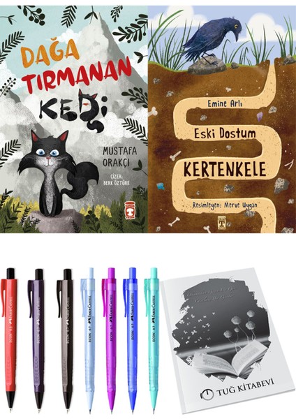 Eski Dostum Kertenkele ve Dağa Tırmanan Kedi 2'li Set - Kalem