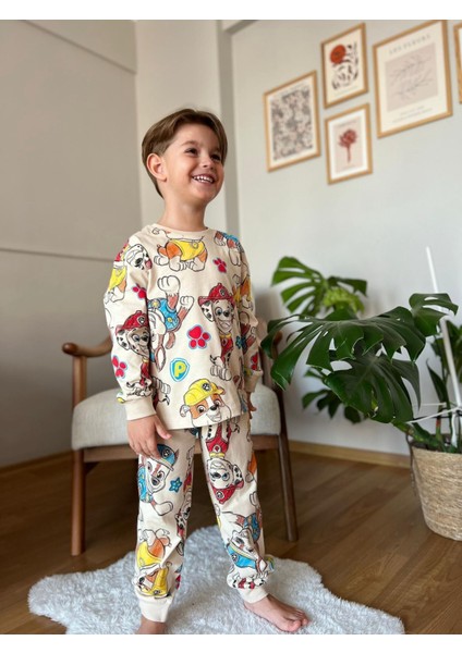 Paw Patrol Erkek Pijama Takımı 9-10 - Krem