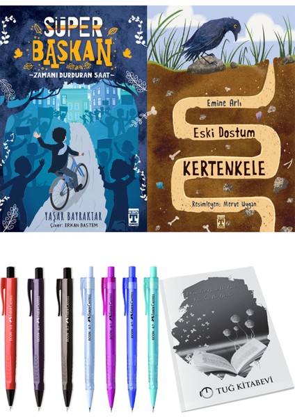 Eski Dostum Kertenkele ve Süper Başkan Zamanı Durduran Saat 2'li Set - Kalem