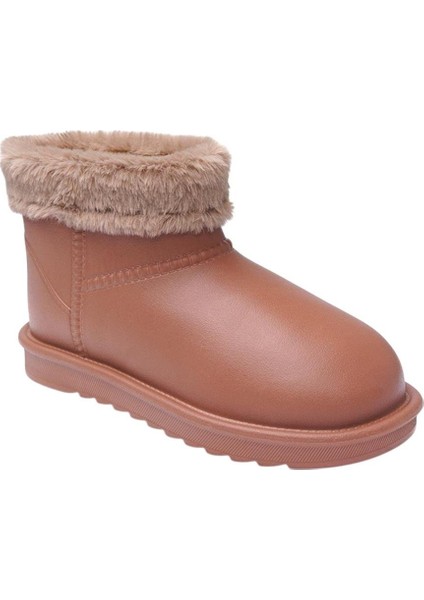 Yuvarlak Burun Kadın Kürklü Kısa Yağmur Botu TABA fiyatları