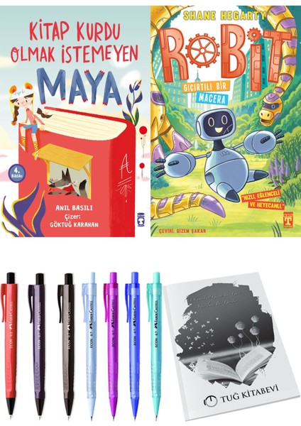 Robit 3 Gıcırtılı Bir Macera ve Kitap Kurdu Olmak İstemeyen Maya 2'li Set - Kalem