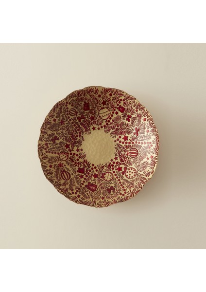 New Year Yılbaşı Festive Dekoratif Tabak Gold