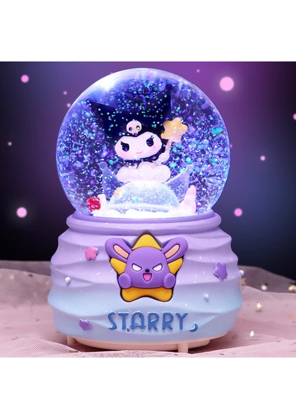 Yıldızlı Sanrio Kuromi Orta Boy Işıklı Müzikli Kar Küresi fırsatları