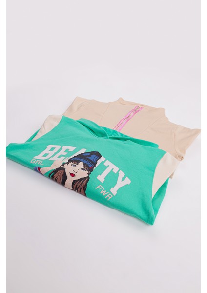 Kız Çocuk 2'li Paket Basic Sweatshirt