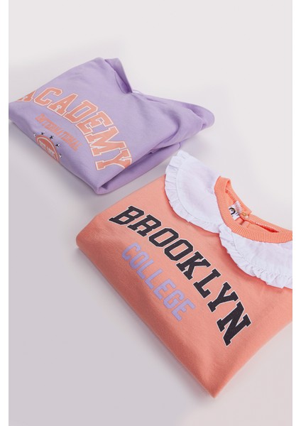 Kız Çocuk 2'li Paket Basic Sweatshirt