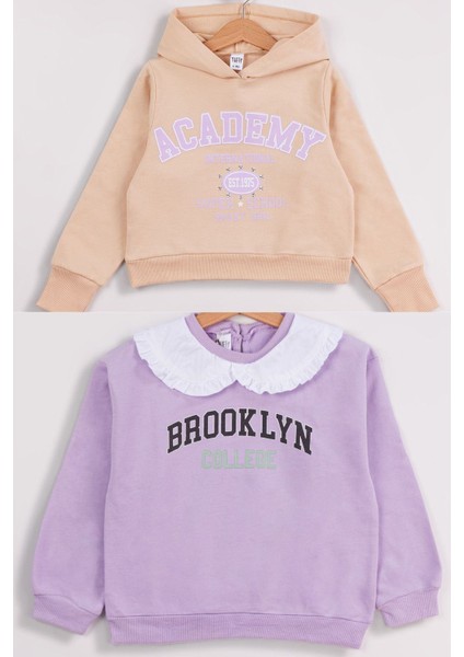 Kız Çocuk 2'li Paket Basic Sweatshirt