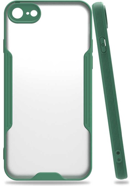 Apple iPhone 8 Kılıf Parfe Kapak-Koyu Yeşil