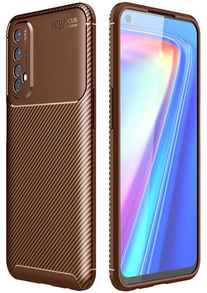 Realme 7 Kılıf Negro Silikon Kapak-Kahverengi