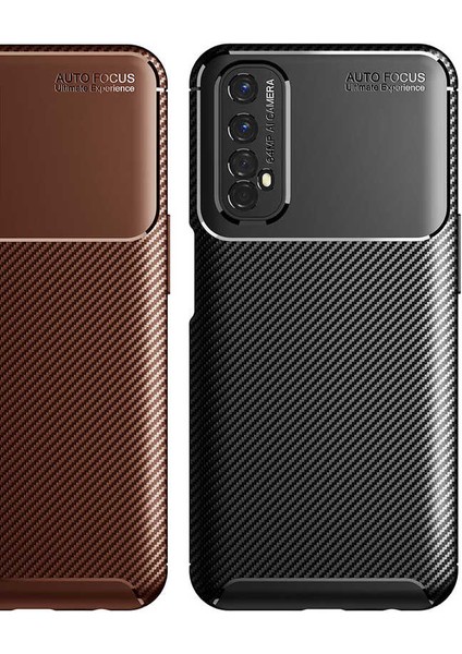 Realme 7 Kılıf Negro Silikon Kapak-Kahverengi